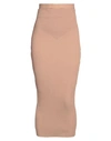 Andreädamo Andreādamo Woman Midi Skirt Light Brown Size L Viscose, Polyester, Polyamide, Elastane In Beige