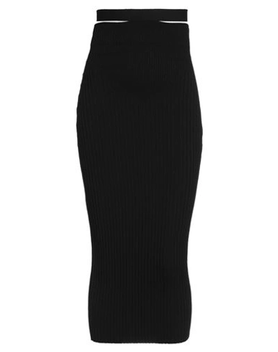 Andreädamo Andreādamo Woman Midi Skirt Black Size L Viscose, Polyester, Polyamide, Elastane