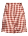 Massimo Alba Woman Shorts & Bermuda Shorts Rust Size 8 Linen In Red
