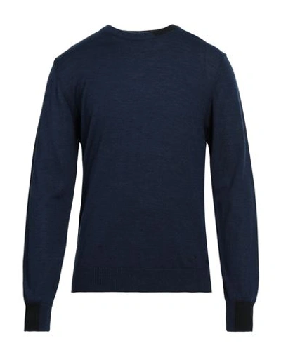 Manuel Ritz Man Sweater Navy Blue Size S Merino Wool, Acrylic In Navy Blue