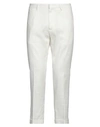 Paolo Pecora Man Pants White Size 34 Linen, Cotton, Elastane