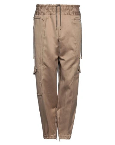 Zegna Man Pants Camel Size 38 Cotton, Linen In Beige