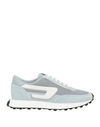 Diesel Woman Sneakers Sky Blue Size 10 Textile Fibers, Leather