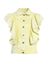 Soallure Woman Denim Outerwear Yellow Size 2 Cotton, Elastane