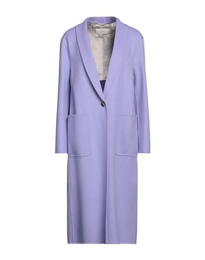 Agnona Woman Overcoat & Trench Coat Light Purple Size 12 Cashmere, Elastane, Viscose, Silk, Metal
