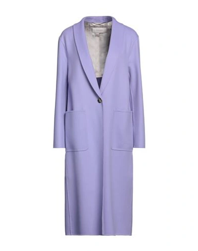 Agnona Woman Overcoat & Trench Coat Light Purple Size 6 Cashmere, Elastane, Viscose, Silk, Metal
