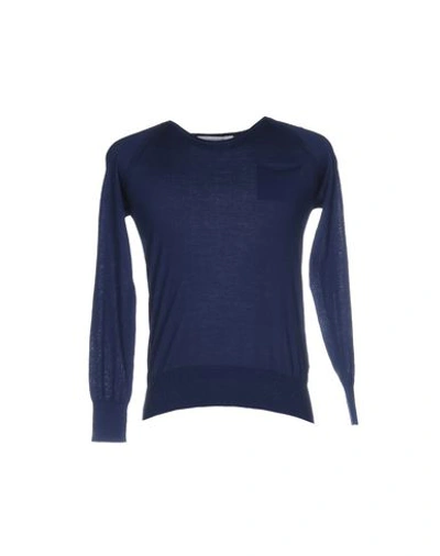 Messagerie Man Sweater Blue Size Xl Cotton