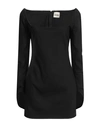 Khaite Woman Mini Dress Black Size 8 Viscose, Virgin Wool, Elastane