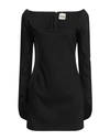 Khaite Woman Mini Dress Black Size 4 Viscose, Virgin Wool, Elastane In Black
