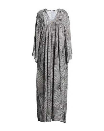 Roberto Cavalli Woman Long Dress Grey Size 8 Viscose