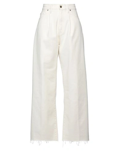 True Nyc Woman Pants Cream Size 29 Cotton In White