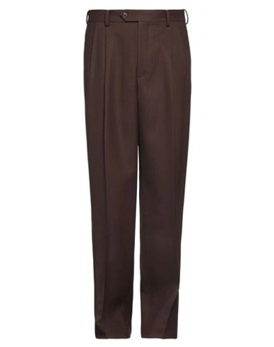 Auralee Man Pants Dark Brown Size 4 Wool, Linen, Cupro