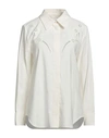 CHLOÉ CHLOÉ WOMAN SHIRT IVORY SIZE 8 VISCOSE, RAMIE, POLYESTER