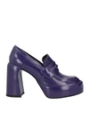 Elena Iachi Woman Loafers Purple Size 7 Soft Leather