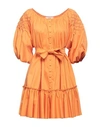 Jijil Woman Mini Dress Apricot Size 6 Cotton, Polyamide, Elastane, Polyester In Orange