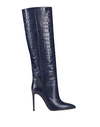 Paris Texas 105mm Croc Embossed Leather Tall Boots In Blue