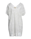 Dx Collection Woman Short Dress White Size M Cotton