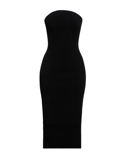 KHAITE KHAITE WOMAN MIDI DRESS BLACK SIZE M VISCOSE, POLYESTER