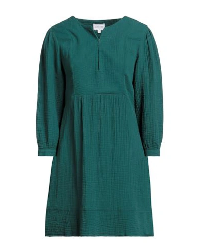 Honorine Woman Short Dress Emerald Green Size L Cotton