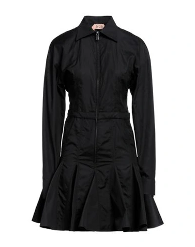 N°21 Woman Short Dress Black Size 6 Cotton