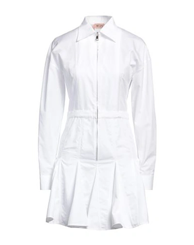 N°21 Woman Short Dress White Size 8 Cotton