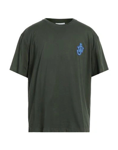 Jw Anderson Man T-shirt Dark Green Size Xl Cotton In Green