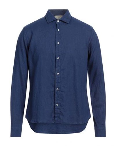 Rossopuro Man Shirt Blue Size 15 ¾ Linen