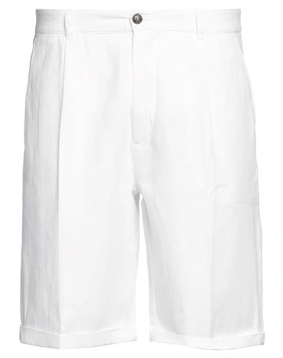 40weft Man Shorts & Bermuda Shorts White Size 38 Cotton, Linen
