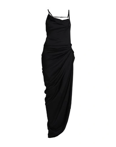 Jacquemus Woman Maxi Dress Black Size 8 Viscose, Polyamide