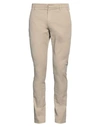 Dondup Man Pants Dove Grey Size 32 Cotton, Elastane In Beige