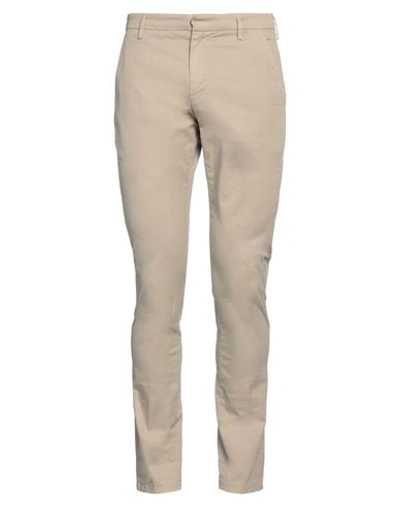 Dondup Man Pants Dove Grey Size 32 Cotton, Elastane In Beige