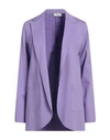 Hopper Woman Blazer Light Purple Size 10 Viscose, Nylon, Elastane