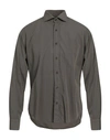 Giannetto Man Shirt Lead Size 16 Cotton In Grey