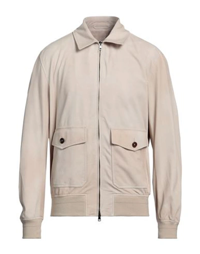 Montedoro Man Jacket Beige Size M Sheepskin, Cotton, Polyamide, Elastane