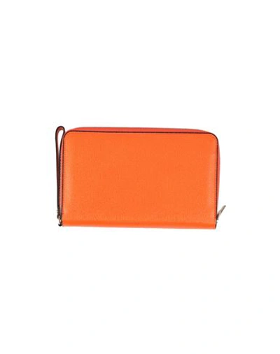 Valextra Woman Wallet Orange Size - Soft Leather