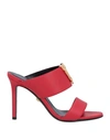 Versace Woman Sandals Red Size 7 Calfskin