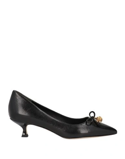 Tory Burch Woman Pumps Black Size 8 Soft Leather