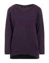 Aragona Woman Sweater Dark Purple Size 8 Cashmere