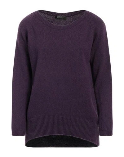 Aragona Woman Sweater Dark Purple Size 8 Cashmere