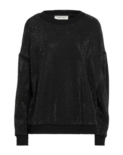 Emma & Gaia Woman Sweatshirt Black Size 8 Cotton