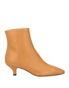 Fabio Rusconi Woman Ankle Boots Camel Size 9 Soft Leather In Beige