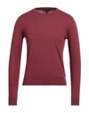 Armani Exchange Man Sweater Garnet Size S Cotton, Cashmere, Elastane In Red