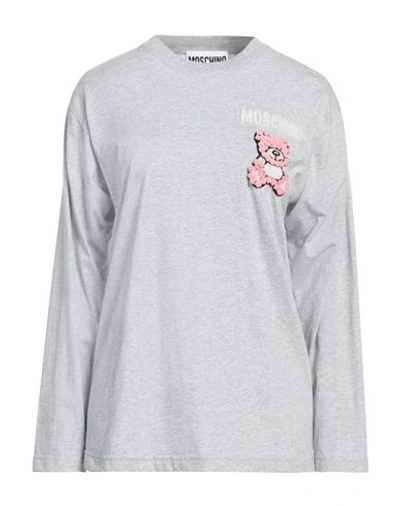 Moschino Woman T-shirt Grey Size Xs Cotton