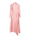 Agnona Woman Midi Dress Salmon Pink Size 12 Silk
