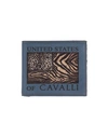 Roberto Cavalli Man Wallet Slate Blue Size - Polyester, Calfskin