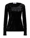 Frase Francesca Severi Woman Top Black Size 6 Polyester, Elastane