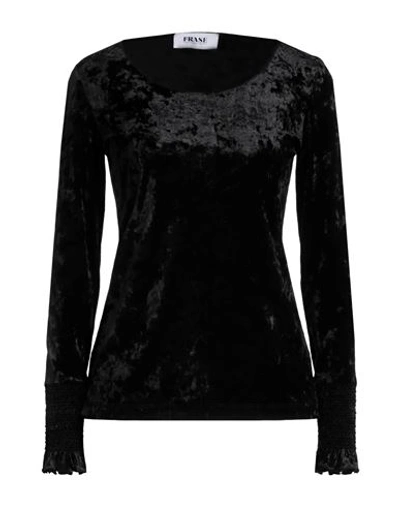 Frase Francesca Severi Woman Top Black Size 6 Polyester, Elastane