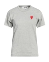 Comme Des Garçons Play Woman T-shirt Grey Size Xs Cotton