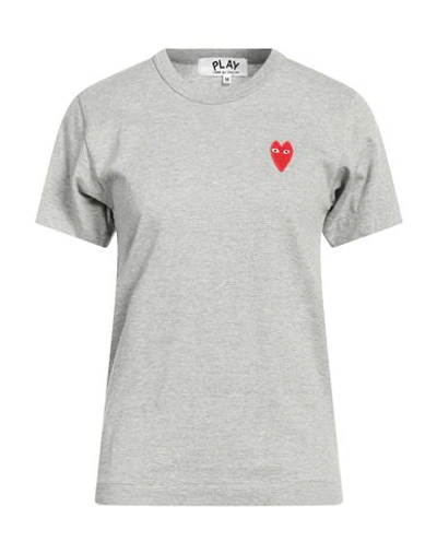 Comme Des Garçons Play Woman T-shirt Grey Size M Cotton