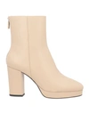 Lola Cruz Woman Ankle Boots Light Brown Size 11 Soft Leather In Beige